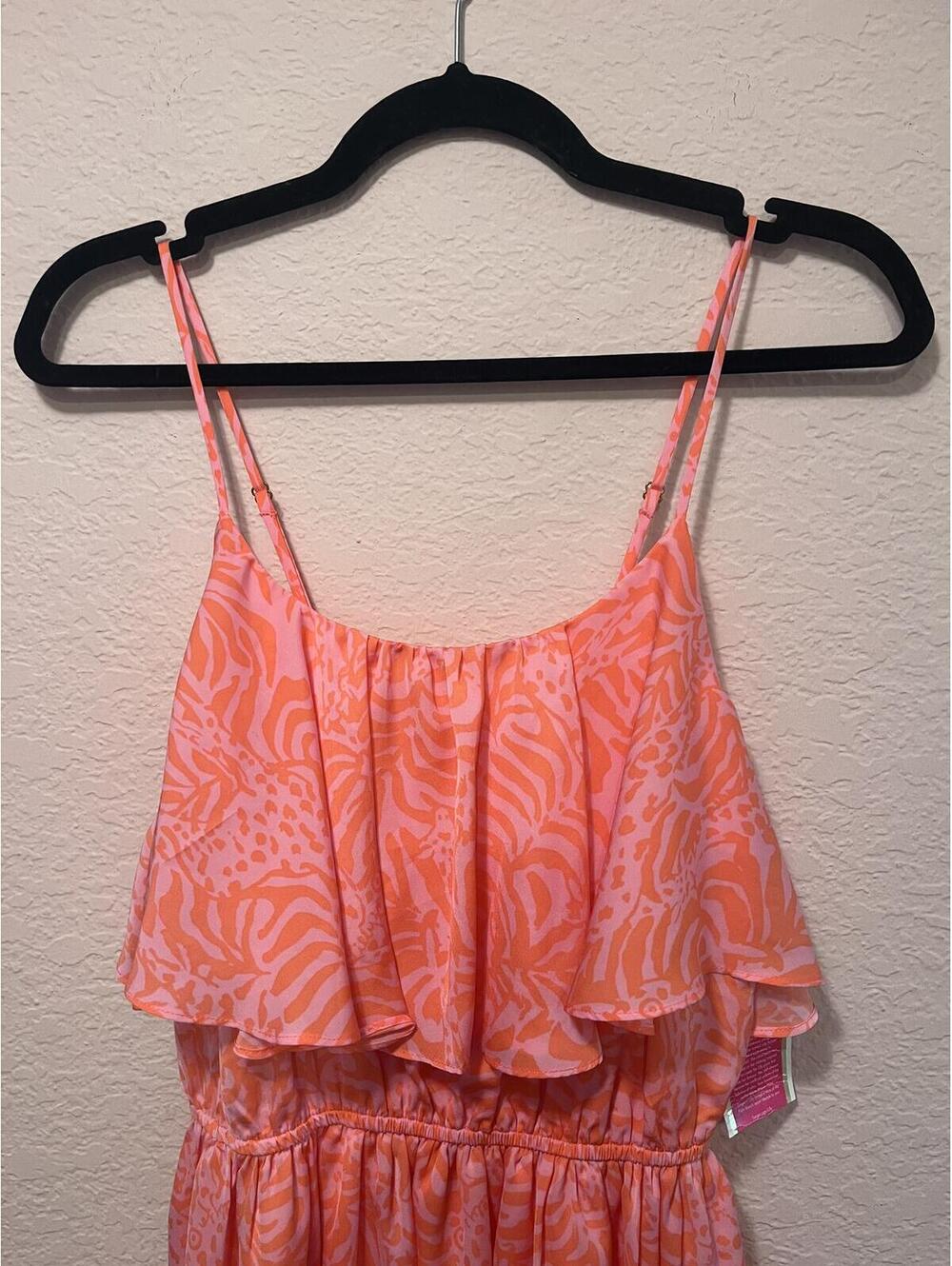 Lilly Pulitzer Pink Orange Ruffle Sundress Small NWT - Picture 4 of 11